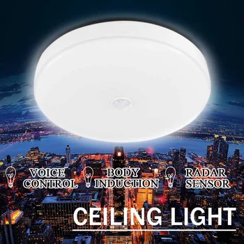 

12W/18W LED PIR Sensor Infrared Ceiling Light Flush Mounted Decor Home Lamp Human Body Motion Induction + Light Control Lights