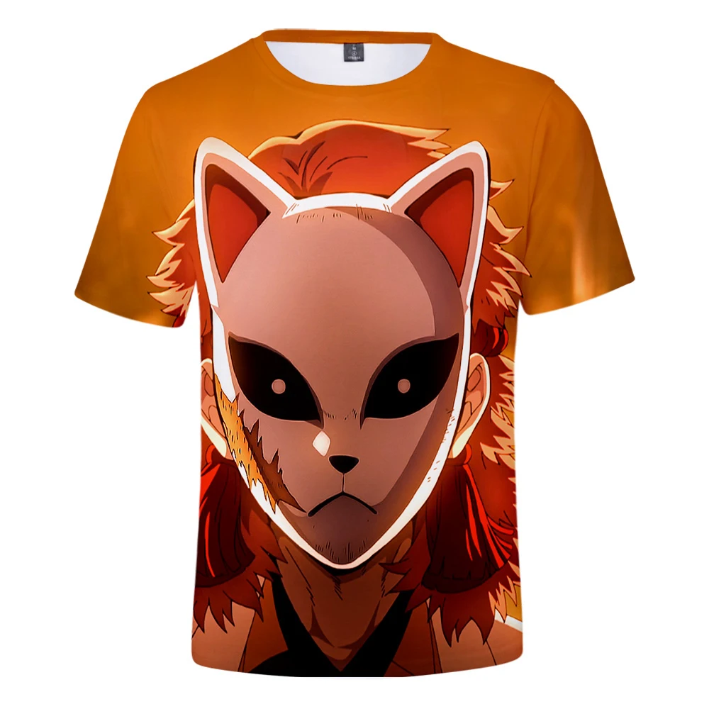 

T Shirt Men's Fashion Cartoon Anime Tshirts Tee Tops Novelty Short Sleeve Summer Kpop Cartoon Demon Slayer Kimetsu No Yaiba 3D