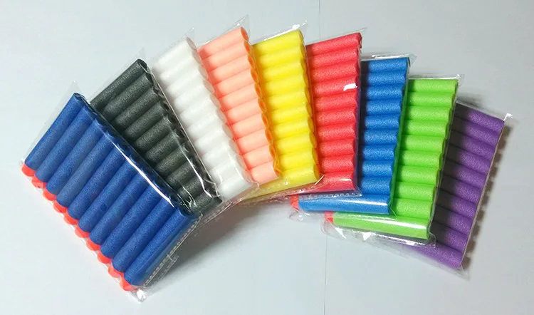100PCS Blue Soft Hollow Hole Head Refill Darts for Nerf Series Blasters Description Image.This Product Can Be Found With The Tag Names Bullets, Sports Entertainment
