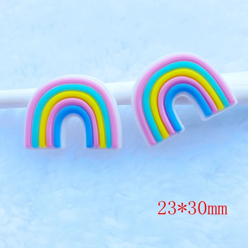 10/20pcs Cute Rainbow PVC Flexible Glue Flat Back DIY Scrapbook Embellishment Phone Craft Decoration F40 mini horse figurines