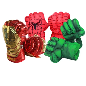 

33cm Marvel avengers Endgame Incredible Superhero Figure Spider man the Hulks toys Iron Man boxing Gloves boy gift Hulk Gloves