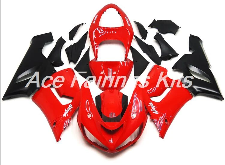 4 подарки ABS полный велосипед обтекатель комплект подходит для Kawasaki ZX6R 2005 2006 ZX-6R 05 06 ниндзя 636 Обтекатели кузова красный черный матовый