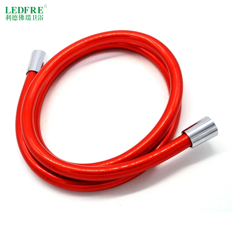 

LF12010 F1/2"*F1/2"PVC flexible shower hose red PVC hose for handheld Showerhead bathroom plumbing hose plumbling pipe