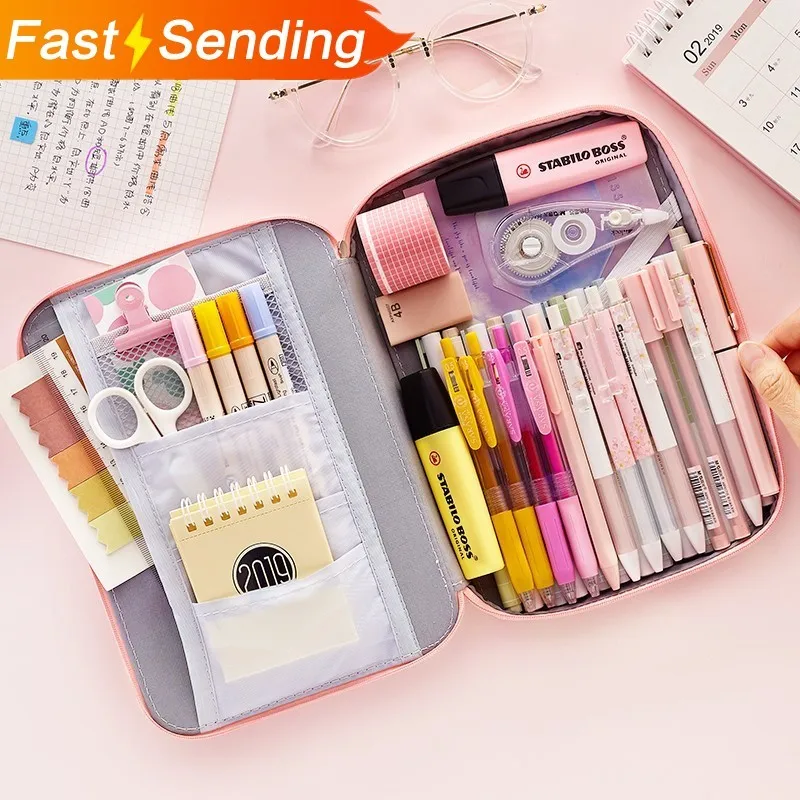 

JIANWU 1Pc Korean Creative Stationery Bag For Girls And Boys High Capacity Pencil Bag Pencil case School Office Supplies kawaii