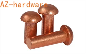 

GB867-86 half round head purple copper rivet copper rivet solid rivet half round rivet purple copper round cap nail M2-M8 50PCS