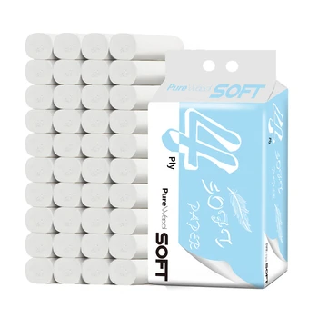 

6Rolls/Lot 4Ply Toilet Tissue Papers Roll Home Bath Paper Bathing Toilet Roll Toilets Paper White Towel Food Grade Safety Tissue