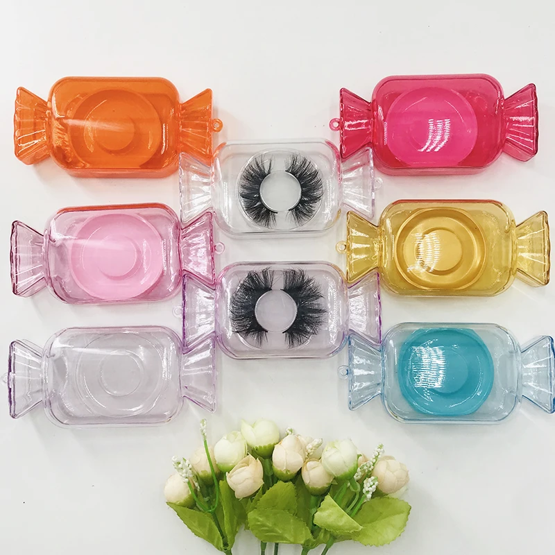 

Candy lashes package dramatic new lashes case custom wholesale eyelashes boxes for 25mm lashes