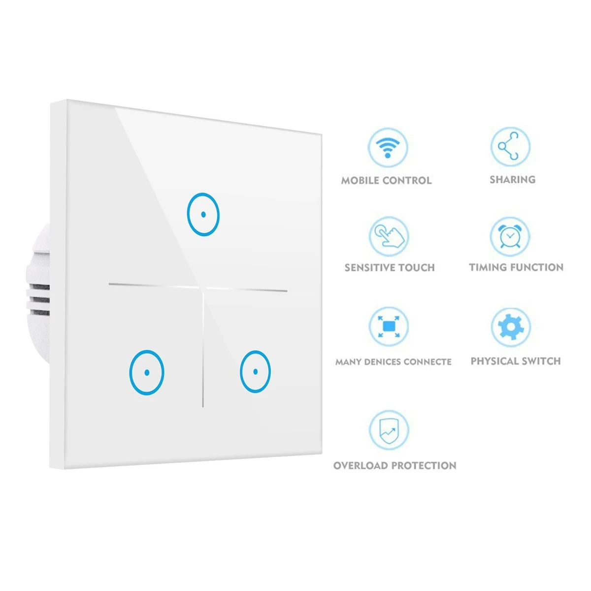 1/2/3 с 110 V-240 V Smart Wifi сенсорный Управление переключатель дистанционного Управление Стекло Панель светильник переключатель работает с Alexa Google Home