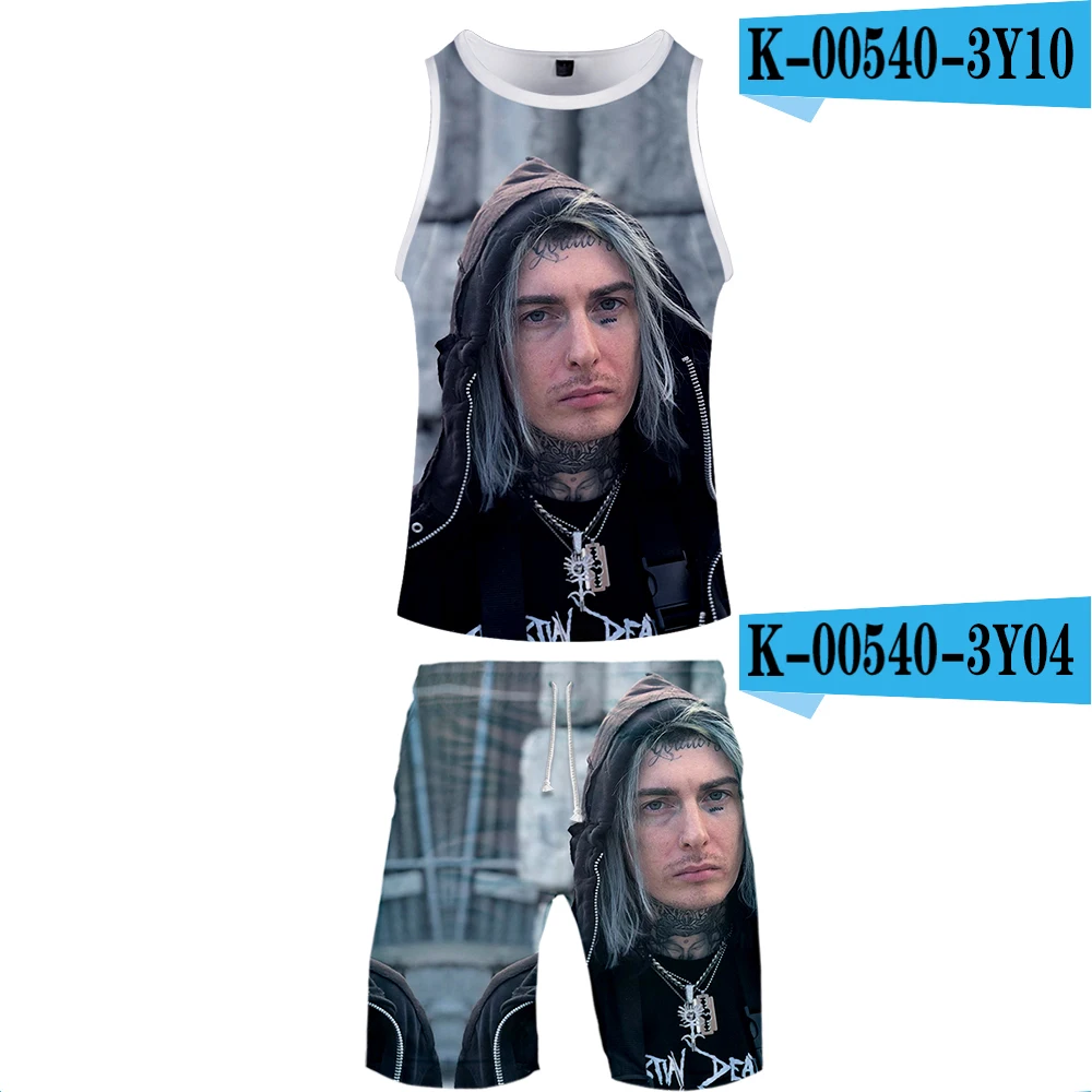 Ghostemane/комплект из двух предметов с 3D принтом; модные летние футболки с короткими рукавами+ повседневные шорты; Лидер продаж года; уличная одежда - Цвет: Коричневый