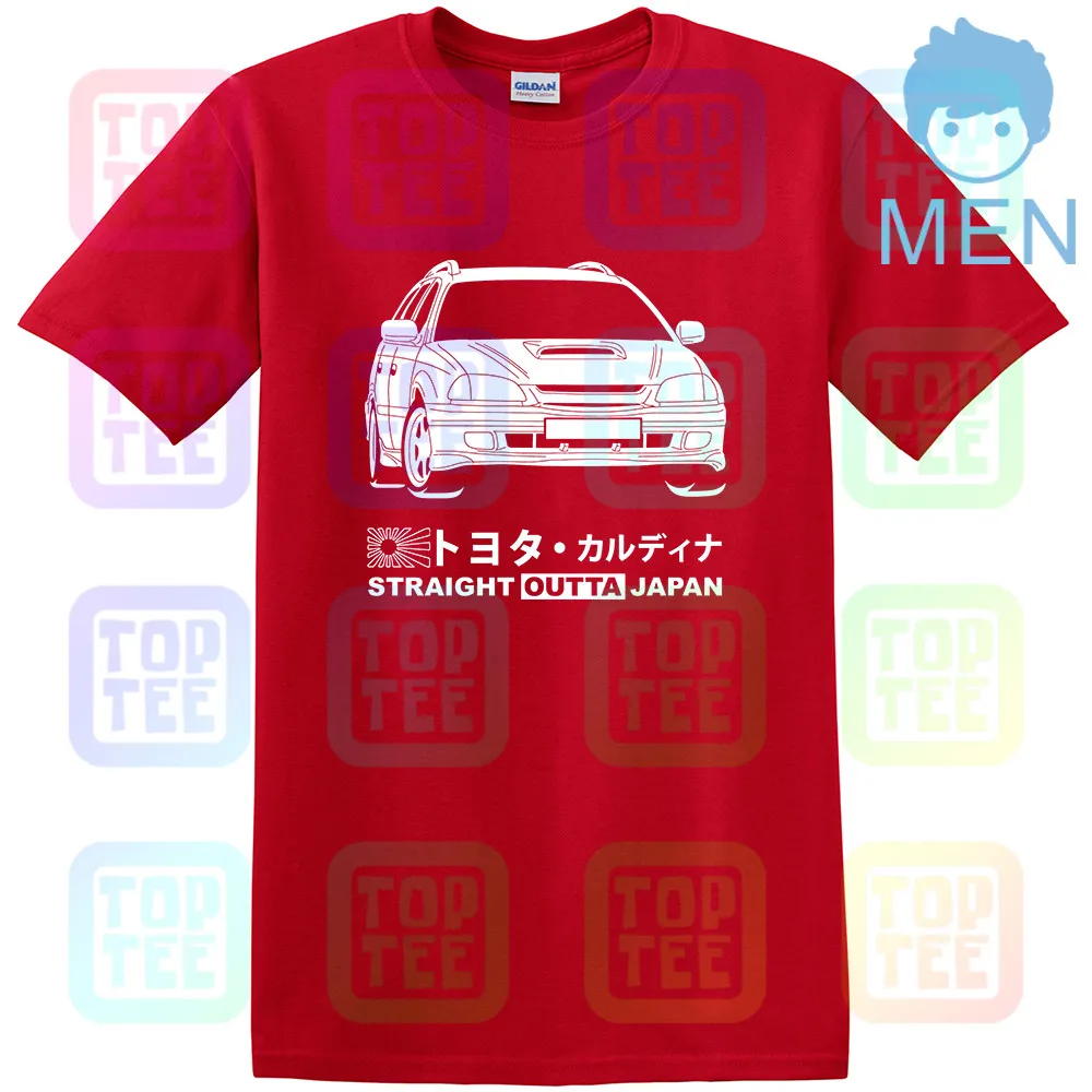 Красный GT-shirt Toyota Caldina GT-T ST215W '97-'99 футболка - Цвет: Красный