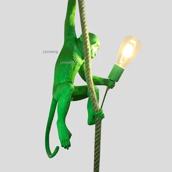 

LED Resin Colorful Monkey Lamp Modern Hanging Lamps Nordic Pendant Lamps Restaurant Chandeliers Light Fixure Kitchen Accessories