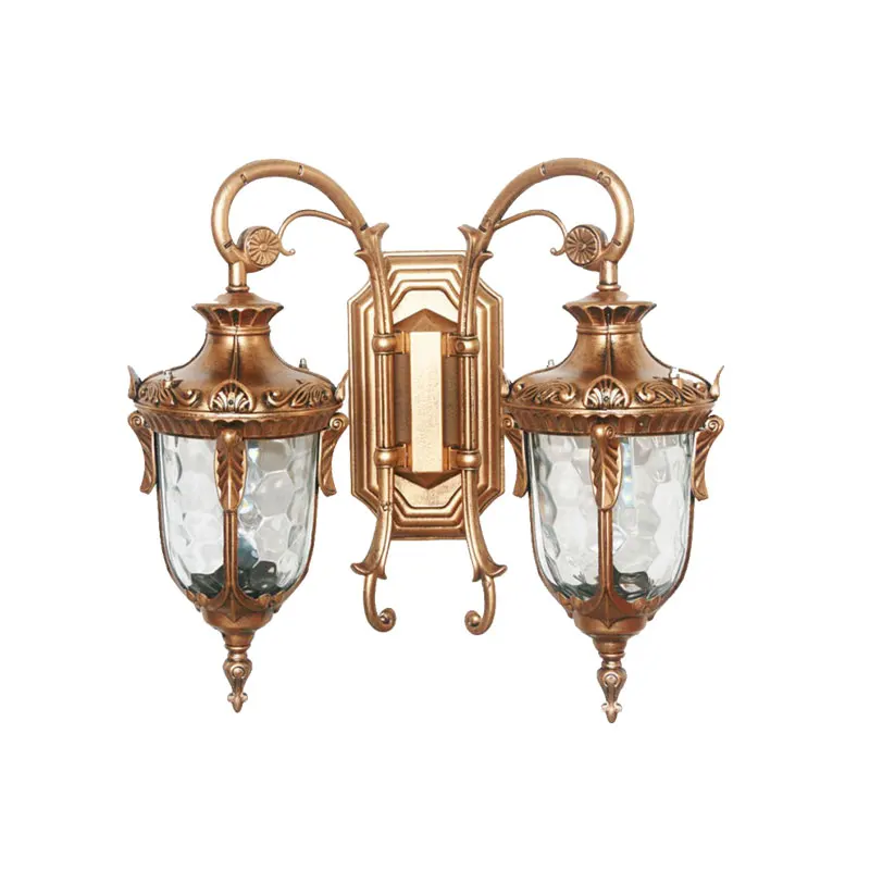 Double Heads Outdoor Waterproof Wall Lamp European Retro Villa Exterior Wall Entrance Balcony Corridor Courtyard Wall Lamp 2