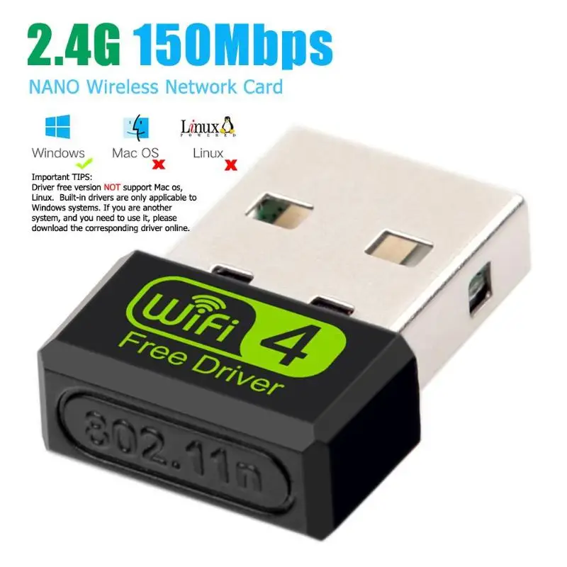 Мини-usb Wi-Fi адаптер 150 Мбит/с Wi-Fi адаптер для ПК USB Ethernet WIFI Dongle 2,4G сетевая карта антена Wi-приемник для Windows