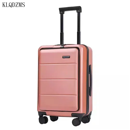 KLQDZMS 20"22"24"26 inch New travel suitcase fashion rolling luggage laptop bag men trolley case women upscale business luggage - Цвет: Zipper