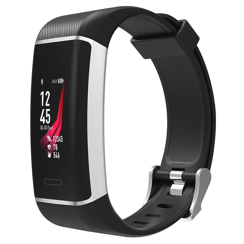 Gps Smartwatch Фитнес браслет часы слежения монитор Водонепроницаемый Шагомер WIF66 - Цвет: Черный