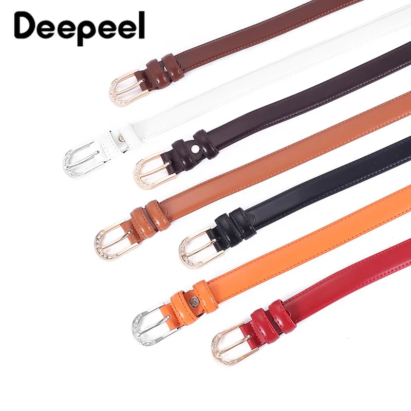 Deepeel, 1 шт., 2,35 см* 105 см-125 см, женский тонкий ремень, Прошитый нитью, женские кожаные стразы, ремень с пряжкой, пояс яркого цвета, YK664