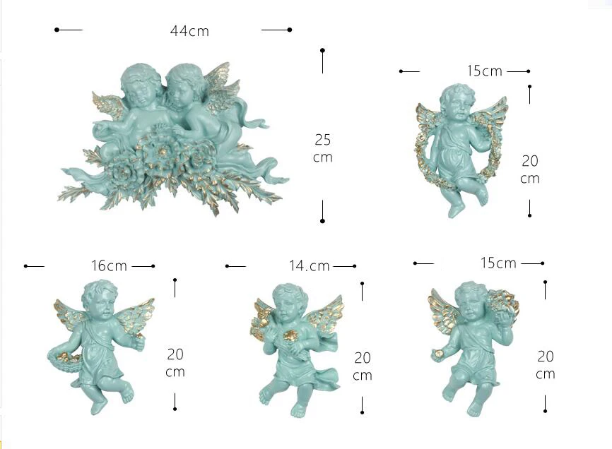 Домашний Европейский Декор креативный Ангел трехмерный настенный фон Фреска Ремесло Украшение Смола настенный держатель подвесная полка