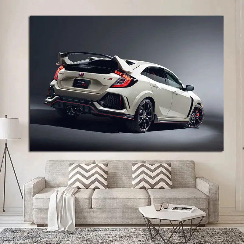 Honda Civic Type R Coupe Car 5 Pieces Canvas Wall Art Poster Print Home Deco 