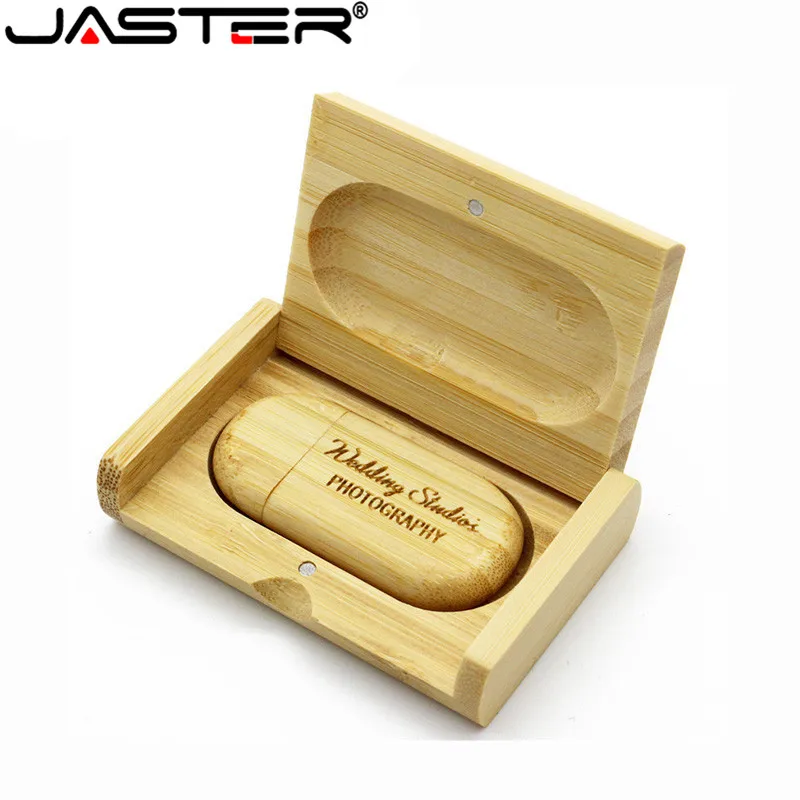 Деревянный USB флеш накопитель JASTER + упаковочная коробка красная деревянная