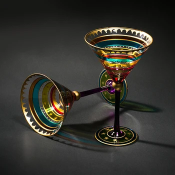 

European-Style Painted Red Wine Glass Goblet Everyone Glass Wine Set Personalized Cocktail Cup Creative Bar Wine Glass