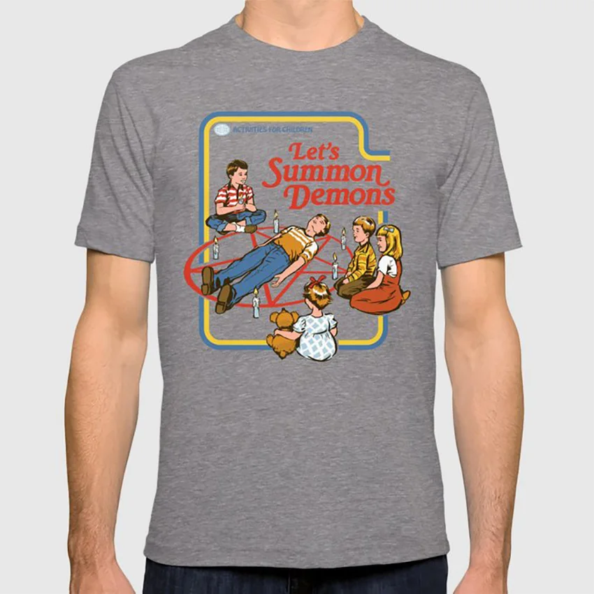 LET'S SUMMON DEMONS T shirt comic vintage demons retro 70s seventies occult