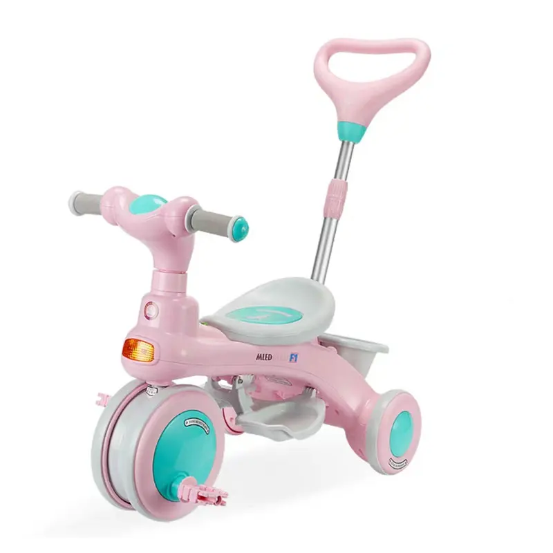 Push Pink Детский трицикл, защита окружающей среды, беззвучный износостойкий От 2 до 8 лет, студенческий велосипед с тремя кругами - Цвет: Push Pink