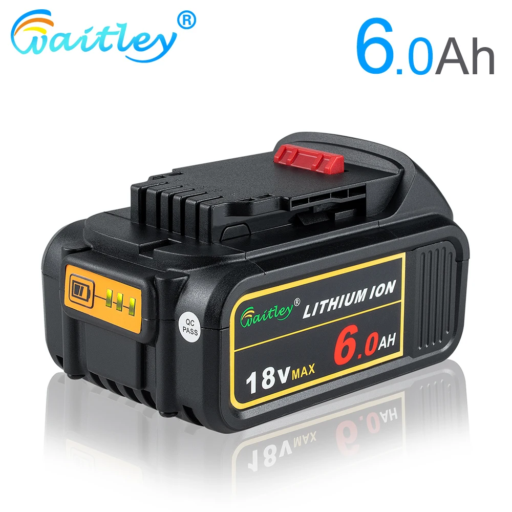 Waitley батарея для электроинструмента DCB200 Dewalt 20V 18 v и 18Vot Max XR Инструменты V 6.0A замена