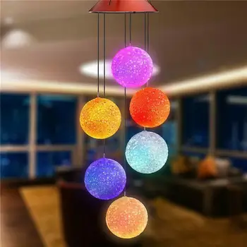 

Solar Powered LED Wind Chime, Portable Color Changing Spiral Spinner Windchime Outdoor Decorative Windbell Light