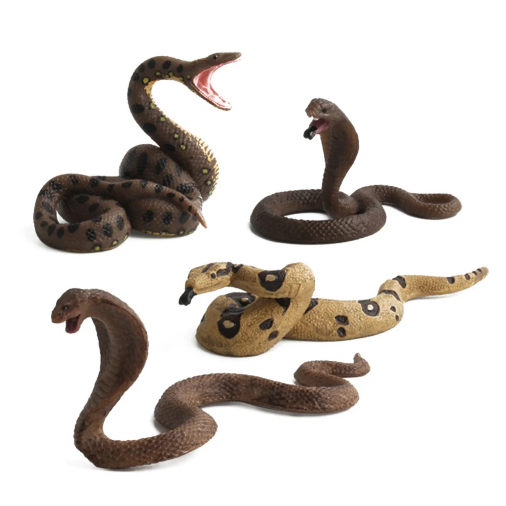 

4Pcs Halloween Festival Realistic Animal Figures Model Simulated Snake Model Party festivity atmosphere Snake Models