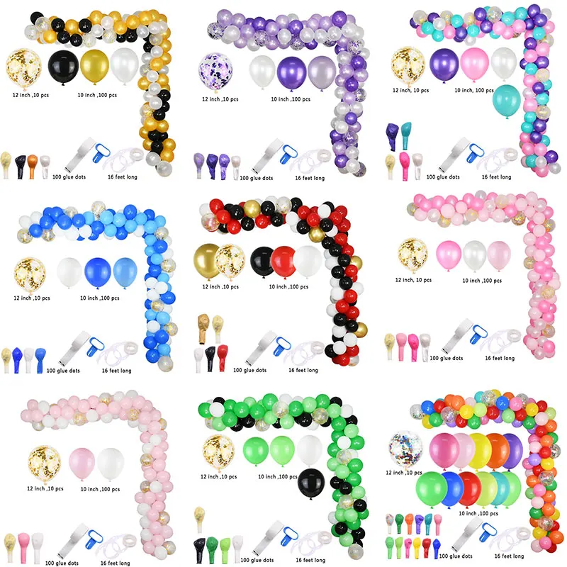113 шт. разноцветные декоративные гирлянды для шаров|Воздушные шары и аксессуары| |