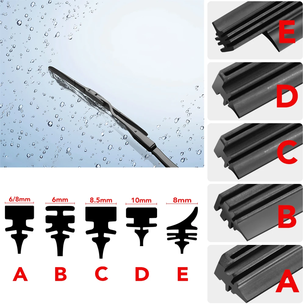 1pcs Car Wiper Blade Insert Natural Rubber Strip For Toyota Corolla