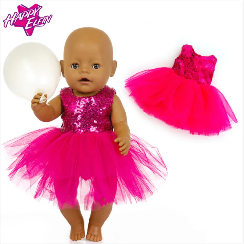 Born New Baby Fit 18 дюймов 43 см кукольная одежда Кукла шар красный фиолетовый белый танцевальное платье костюм аксессуары для ребенка подарок - Цвет: Q-101