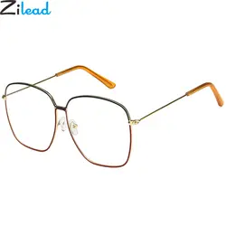 Zilead негабаритная квадратная рамка для очков металлические оптические сеточки для мужчин и женщин простые очки Des Lunettes