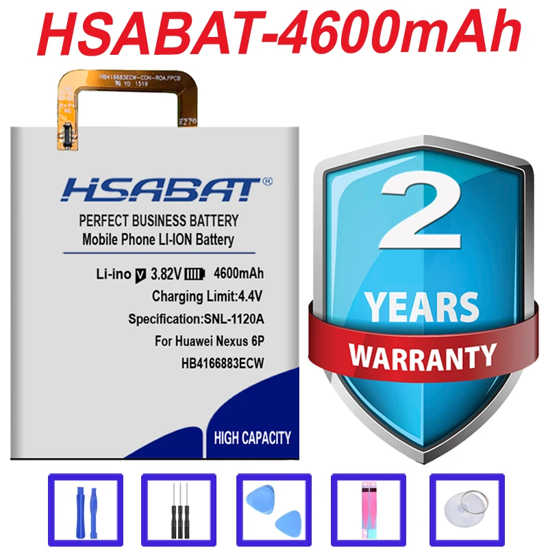 HSABAT 4600 мАч аккумулятор для huawei HB416683ECW Google Ascend Nexus 6P H1511 H1512