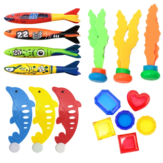Kids Diving Toys Set 1 Set Funny Diving Game Shark Rocket Throwing Toy for Children Summer Games Swimming Pool Accessories Toy 2