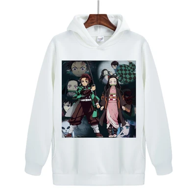 Demon Slayer Anime Kimetsu No Yaiba Printed Hooded Cosplay Jacket Sweatshirts Hoodie Coat Top Costume - Цвет: A