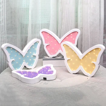 

Wall Decor Birthday Gift Baby Sleeping With Switch Bedside LED Wooden Night Lamp Warm Atmosphere Butterfly Shape Children Room