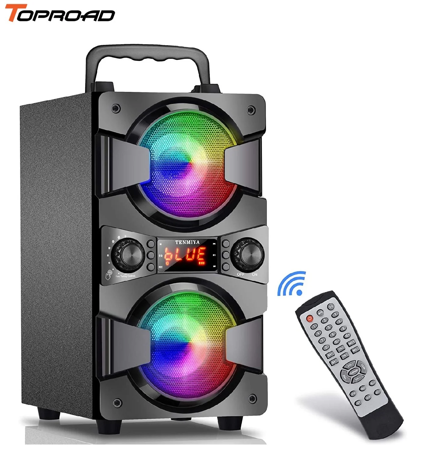 

TOPROAD 60 Вт Bluetooth динамик Портативный беспроводной стерео Бас Сабвуфер Караоке вечерние s с RGB светодиодный светильник поддержка fm-радио