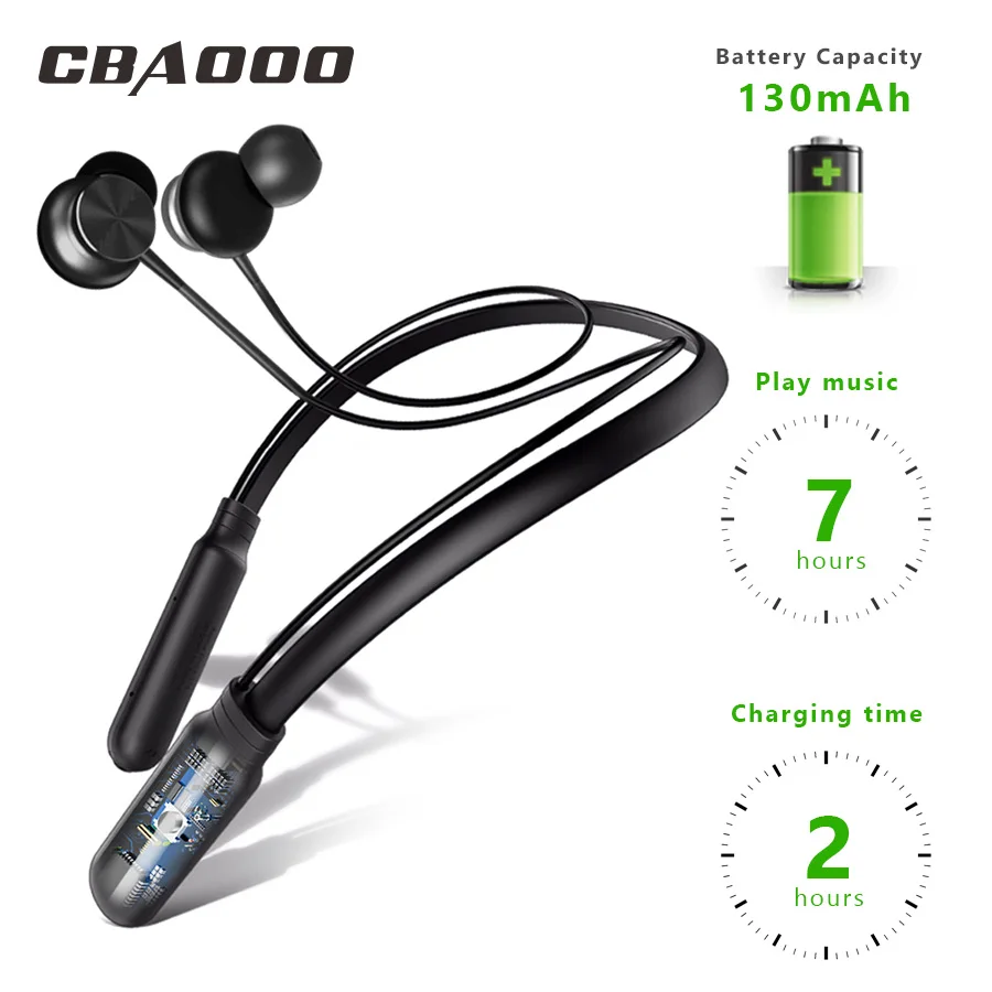 CBAOOO bluetooth-гарнитура беспроводная гарнитура bluetooth-гарнитура Спортивная подвесная шея с микрофоном для Android xiaomi