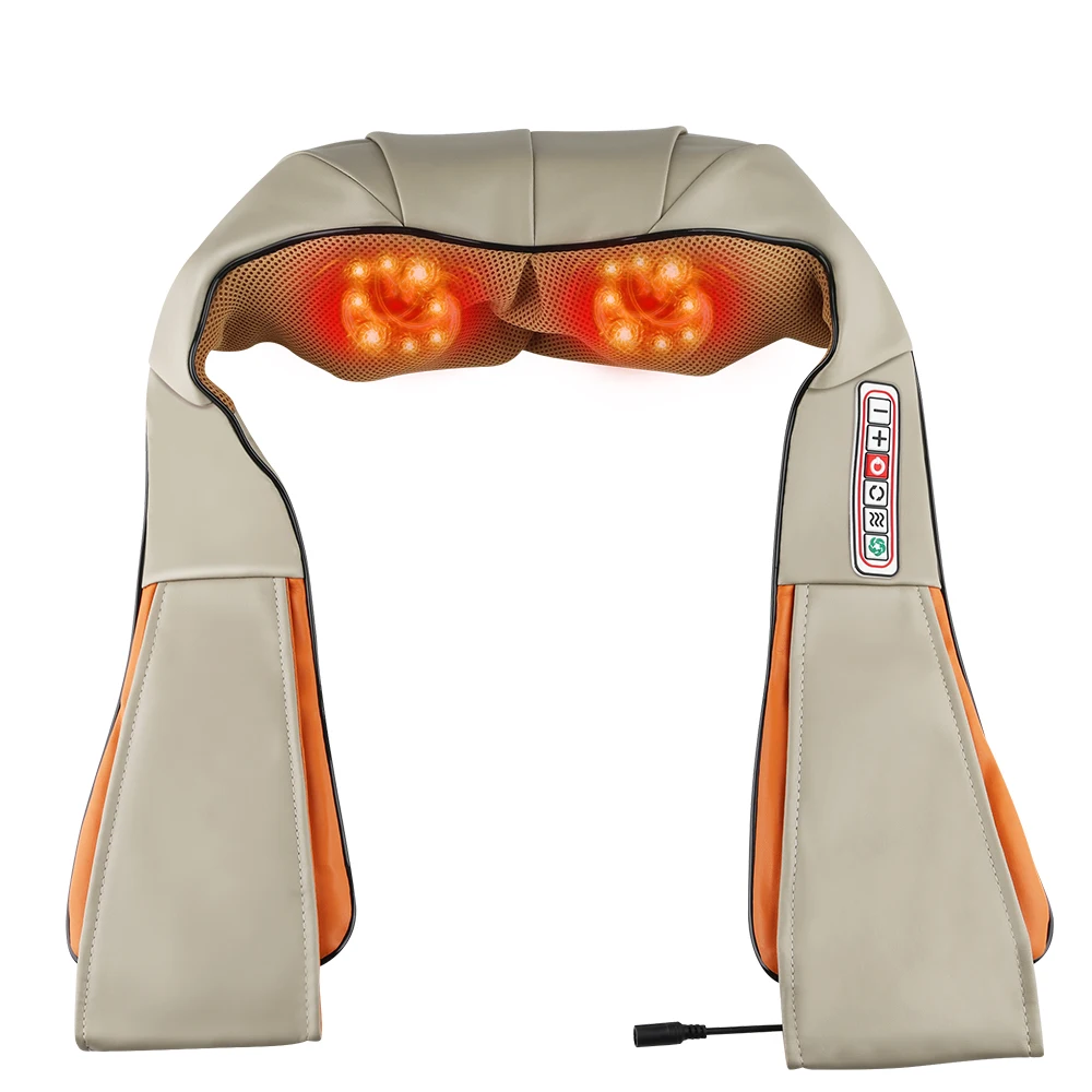 Electrical Shiatsu Back Neck Body Shoulder Massager Infrared Heated Kneading Car Home Massage