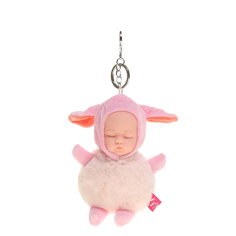 Детская кукла игрушка DropshipCute Спящая Детская кукла брелки для женщин сумка кольцо для ключей с игрушкой пушистый помпон иск - Цвет: JX-263