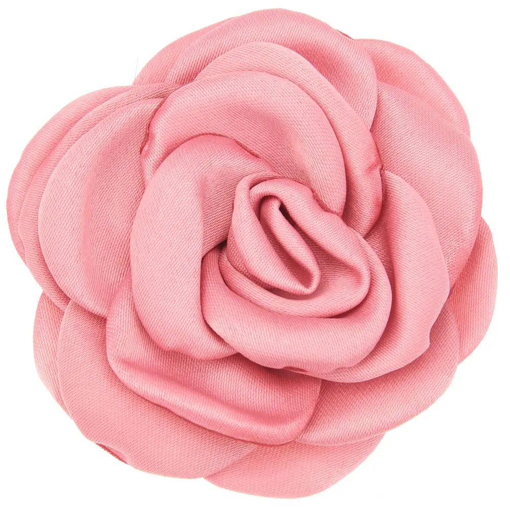 10 шт. атласный цветок 6 см Жареные Цветочные Цветы Camillia DIY Цветы Аксессуары для волос горящий цветок без заколки для волос - Цвет: Dusty Pink