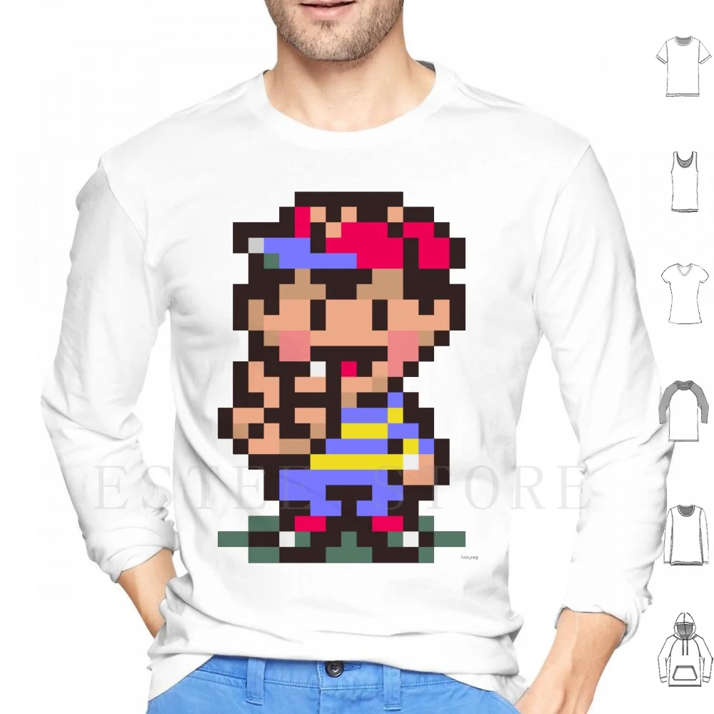 Felpe Con Cappuccio Ness-Earthbound Manica Lunga Ness Mother 2 Mother 2 Earthbound Super Smash Bros Videogioco Super Smash Bros