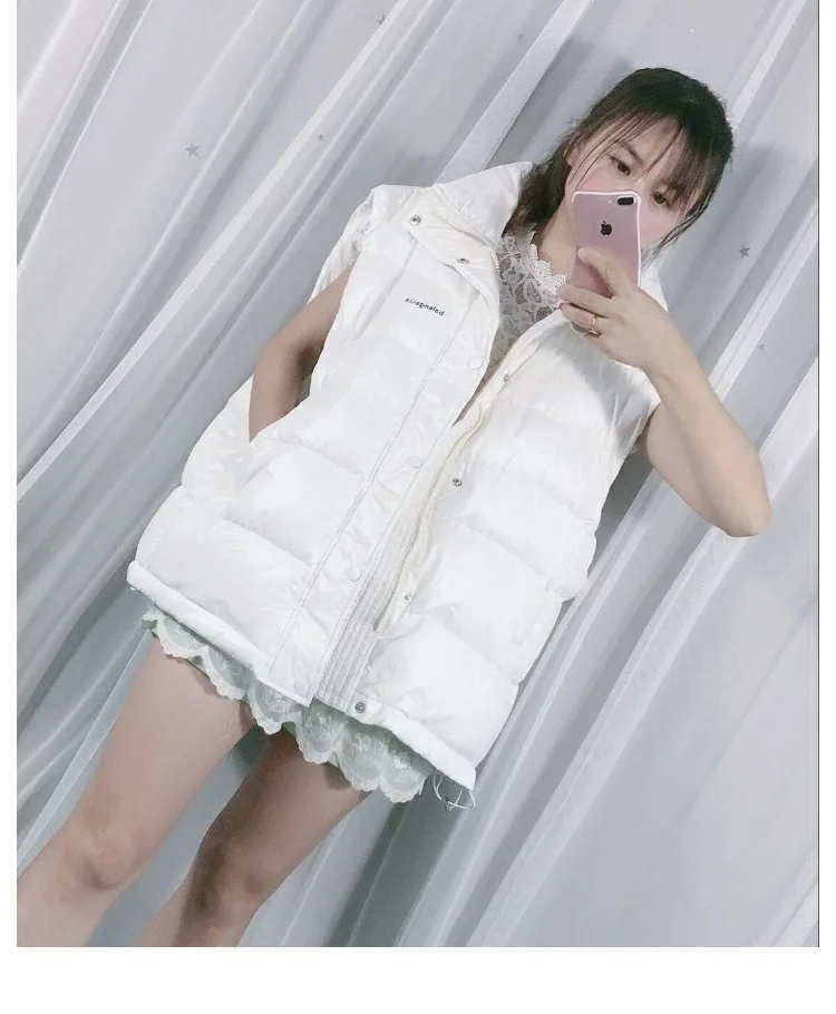 Down Vest Women's Short Autumn And Winter New Style Large Size Thin down Jacket Vest Waistcoat Vest Couples Coat