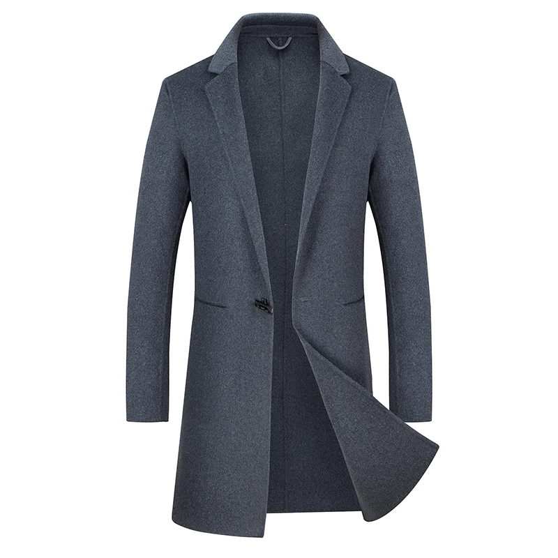 

Single Button high quality Jackets & Coats Single buckle Casual Mens luxurious Wool Jackets Full Winter For Male Wool Overcoat