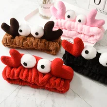 Японский и корейский стиль; сезон осень-зима; стиль; Милый Забавный Bigeye; повязка для волос для мытья лица; Очаровательная Повязка для девочек с рисунком краба