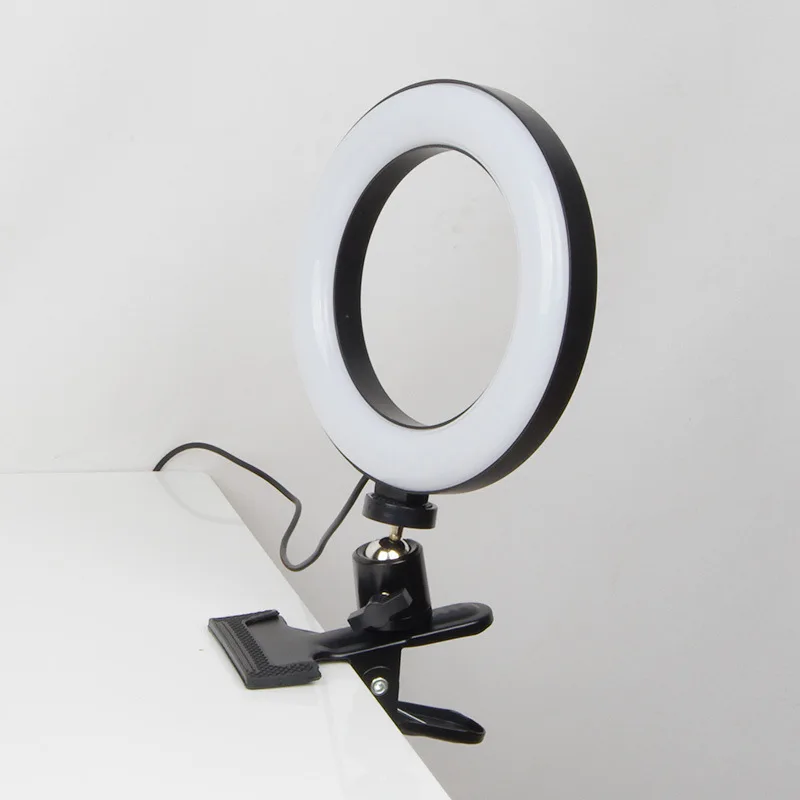 Anel de Luz com Suporte Desktop para Youtube Polegada Círculo Vídeo Live Stream Maquiagem Fotografia 6 Led - Image 3