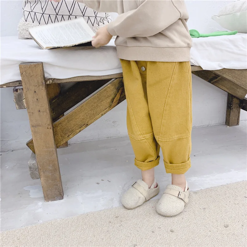 Children's Wear Autumn Leisure Pants Kids Harem Pants 3 Colors Pure Cotton Infant Boys Trousers Outfit Girls Loose Leiure