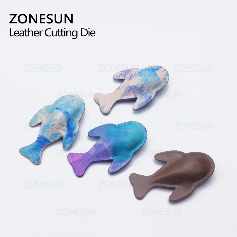 ZONESUN Fish DIY брелок для ключей в форме кожи, инструменты для рукоделия, штамповка, штампы, Наборы инструментов для кожевенного ремесла