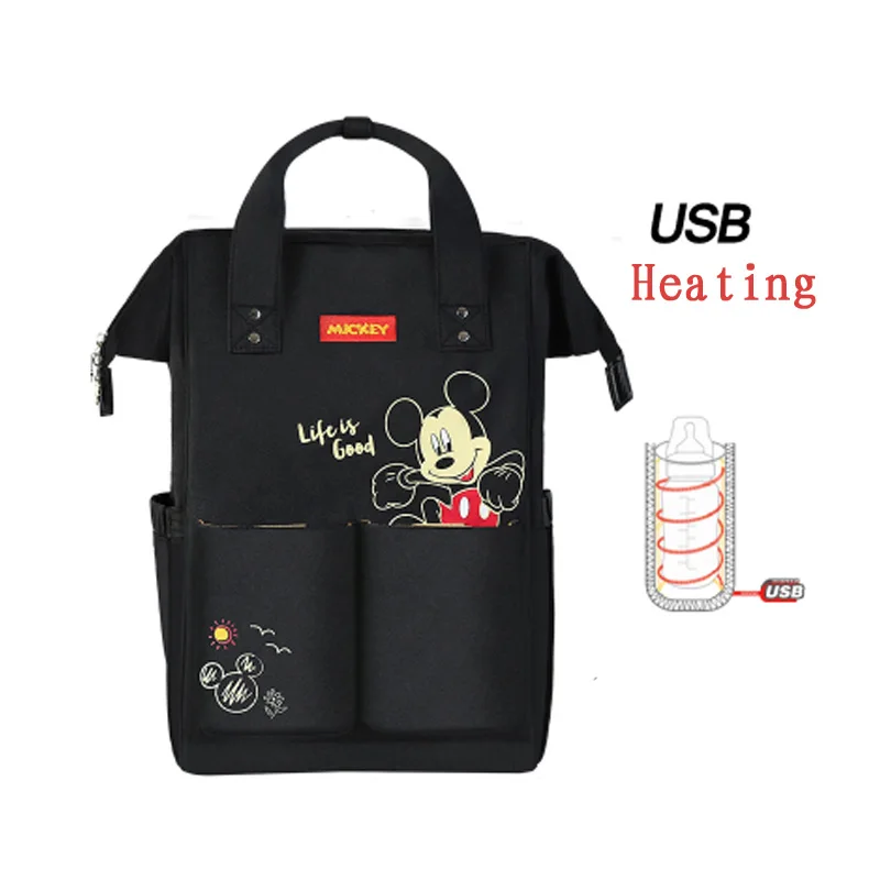 Дисней сохранение тепла пеленки мешок USB Подогрев дорожный рюкзак для беременных большой емкости для кормления ребенка сумка уход за подгузниками рюкзак - Цвет: 102